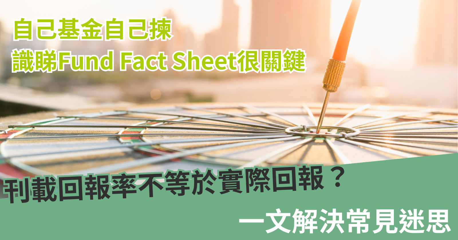 自己基金自己揀識睇Fund Fact Sheet很關鍵｜刊載回報率不等於實際回報？往績其實不反映未來？ - BCTHK