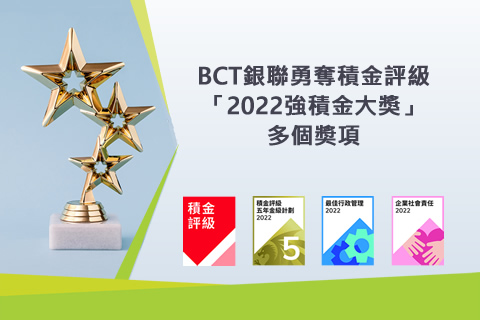 BCT在2022強積金大奬榮膺多項殊榮